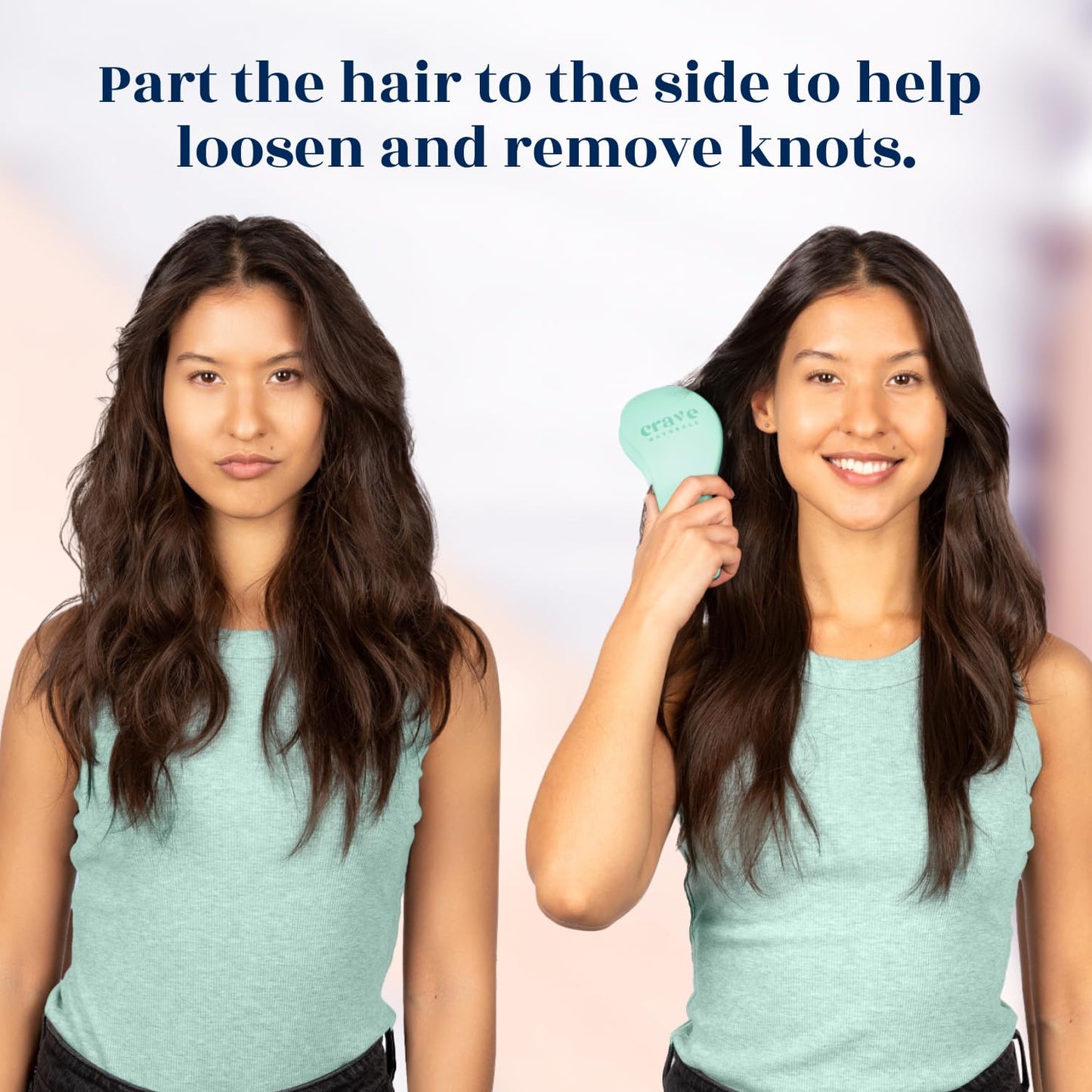 Crave Naturals Glide Thru Entwirrbürste für Erwachsene und Kinder. Entwirrbürste für natürliches, lockiges, glattes, nasses oder trockenes Haar. Haarbürsten für Frauen. Stylingbürste (Blau)
