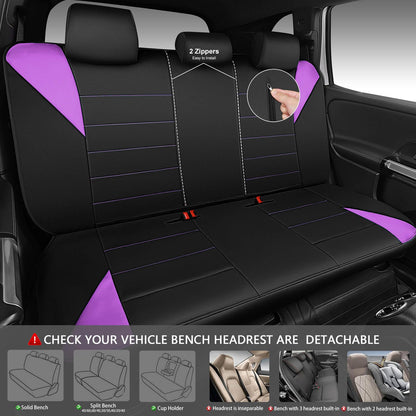 CAR Pass Neoprene Waterproof Two Front Car Seat Covers Set- Universal Fit for Vehicles, Airbag Compatiable(Black)