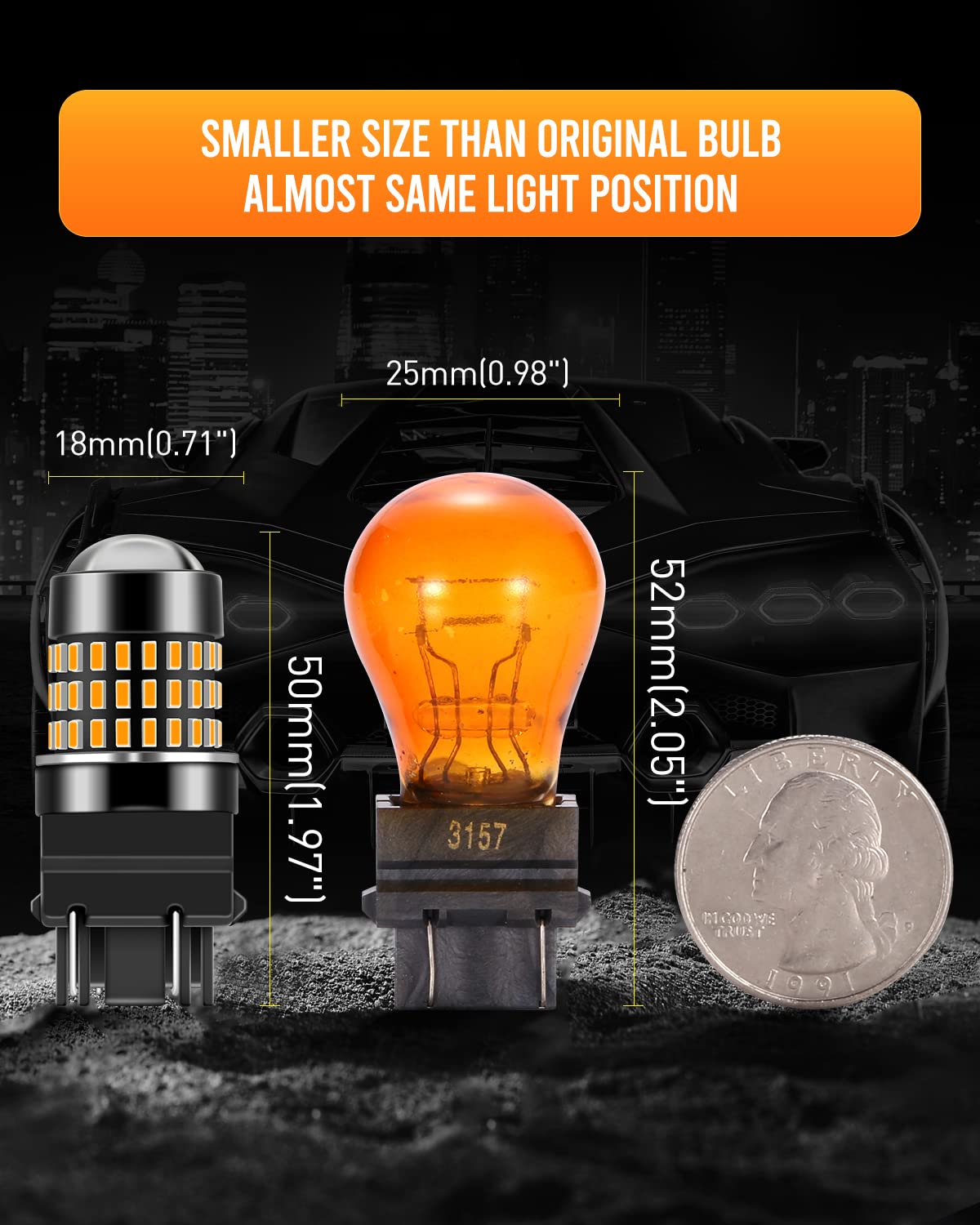 LUYED 3157 LED Bulbs Reverse Light Xenon White 1800 Lumens Super Bright 78 SMD 3056 3156 3057 4157 LED Bulbs,Used for Back Up Reverse Lights,Brake Lights,Tail Lights,Turn Signal Lights,Pack of 2