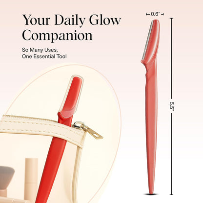 Kitsch Dermaplaning-Rasierer für Damen & Herren – Gesichtsrasierer, Augenbrauenrasierer & Gesichtshaarentferner – Peeling-Gesichtsrasierer & Hautpflege-Tool für glattere Haut – Terracotta, 12 Stück