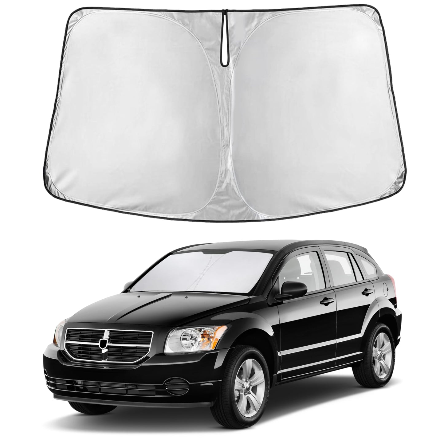 EcoNour Car Windshield Sunshade | Blocks 99% Heat & Keeps Interior Cool | Universal Fits Cars, SUVs, Trucks | Automotive Sun Screen, Visor & Car Accessories for Summer | Medium (64x32 Inches)