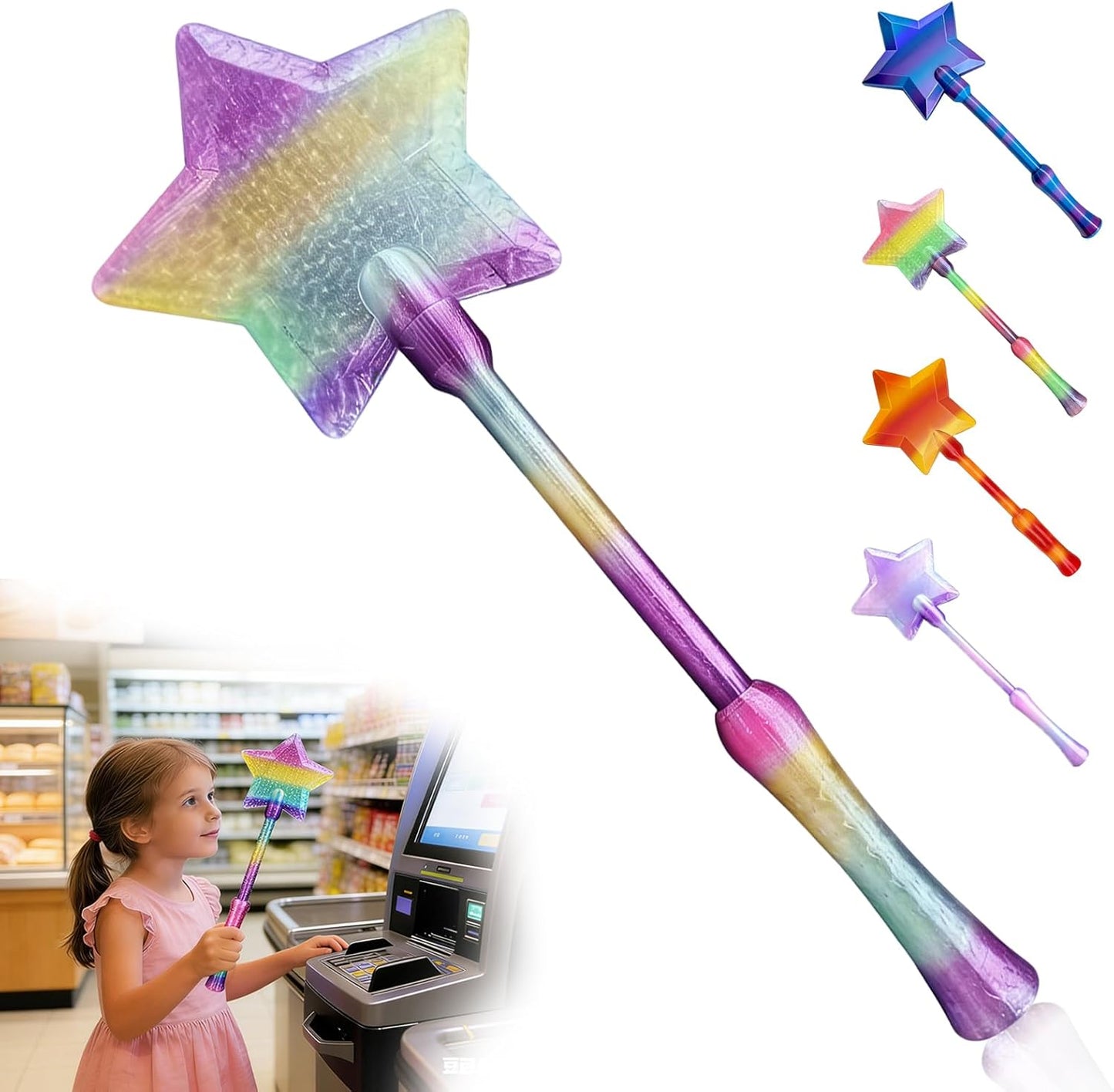 Credit Card Wand, Tap to Pay Wand, Magic Wand Credit Card Holder, Fairy Pay Wand - 3D Printed Contactless Payment Card Holder, Star Magic Fairy Wand for Easy NFC Checkout Debit & Credit Card Accessory-5