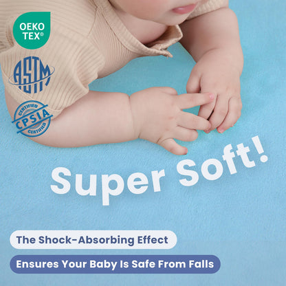 Huloo Sleep Ultra Soft Baby Spielmatte für den Boden, 3,3 cm dicke Elasti-Foam 127x127 cm Laufgittermatte für Kleinkinder, rutschfeste Rückseite, sicher zum Krabbeln und für die Bauchlage, Tatami-Stil (Dunkelgrau)