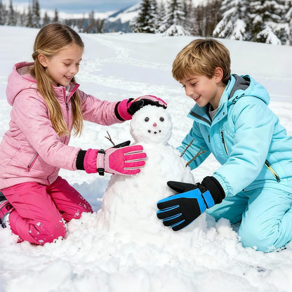 ThxToms Kinder Winterhandschuhe Wasserdichte Ski-Snowboardhandschuhe für Outdoor-Sportarten, Jungen und Mädchen Kaltwetter-Fahrradhandschuhe