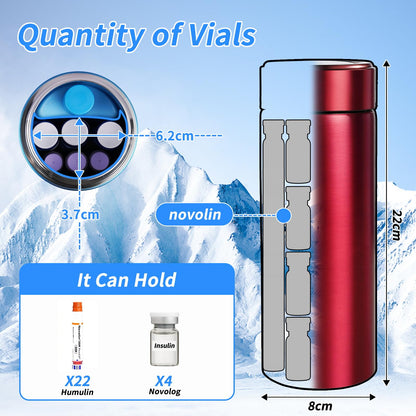 60H Insulin Pens Cooler Hold 6-8 Pens Travel Case Medication Cooler for Travel TSA Approved Medicine Cooler Medical Diabetic Travel Cooler Bag Epipen Carry Case Blue