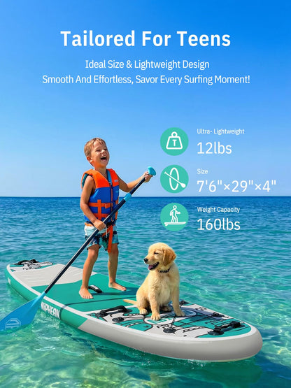 Niphean Inflatable Stand Up Paddle Board with SUP Accessories, Anti-Slip EVA Deck, 10’6’’ Inflatable Paddle Boards for Adults & Youth of All Skill Levels