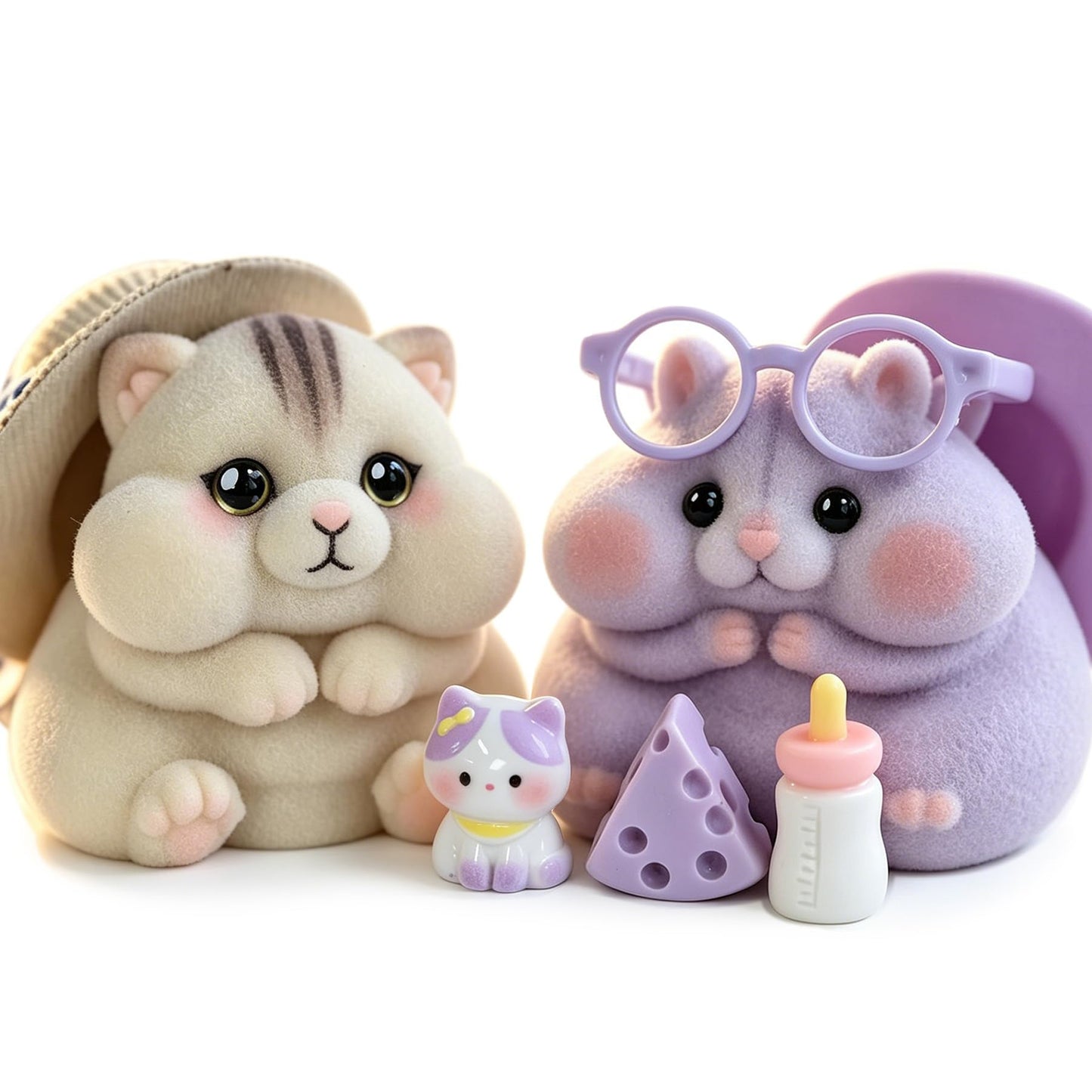 Handmade Taba Squishy Hamster Toy, Cute Squishy Hamster Fidget Toy, Realistic Hamster Toy, Soft Silicone Mochi Furry Toy, Stress Relief Gift for Adults & Kids, Sensory Anxiety Plushie (Pink)