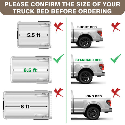 TripleAliners Truck Mat Compatible with 2019-2026 Chevy Silverado 1500 / GMC Sierra 1500 6.6FT Accessories, Truck Bed Mat Heavy Duty Custom Fit All Weather Protection TPE Pickup Liner, Standard Bed