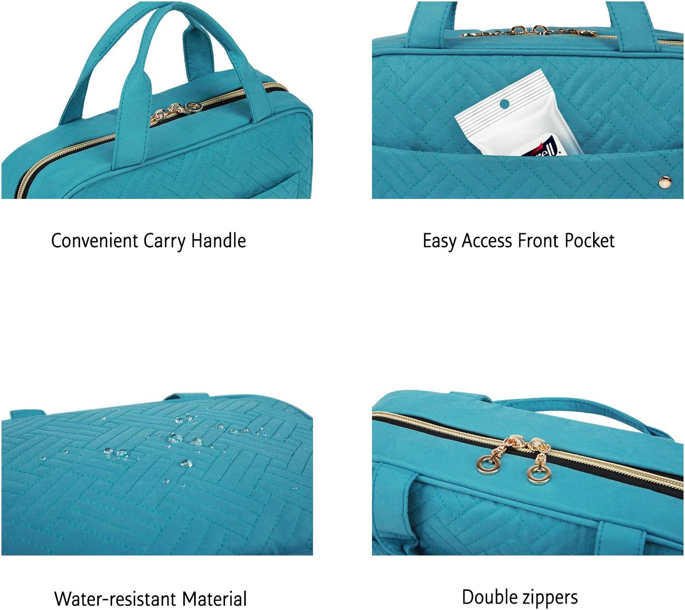 BAGSMART Kulturbeutel Reise-Organizer mit Aufhängehaken, wasserdichte Make-up-Kosmetiktasche für Zubehör, Shampoo, Standardbehälter, Toilettenartikel