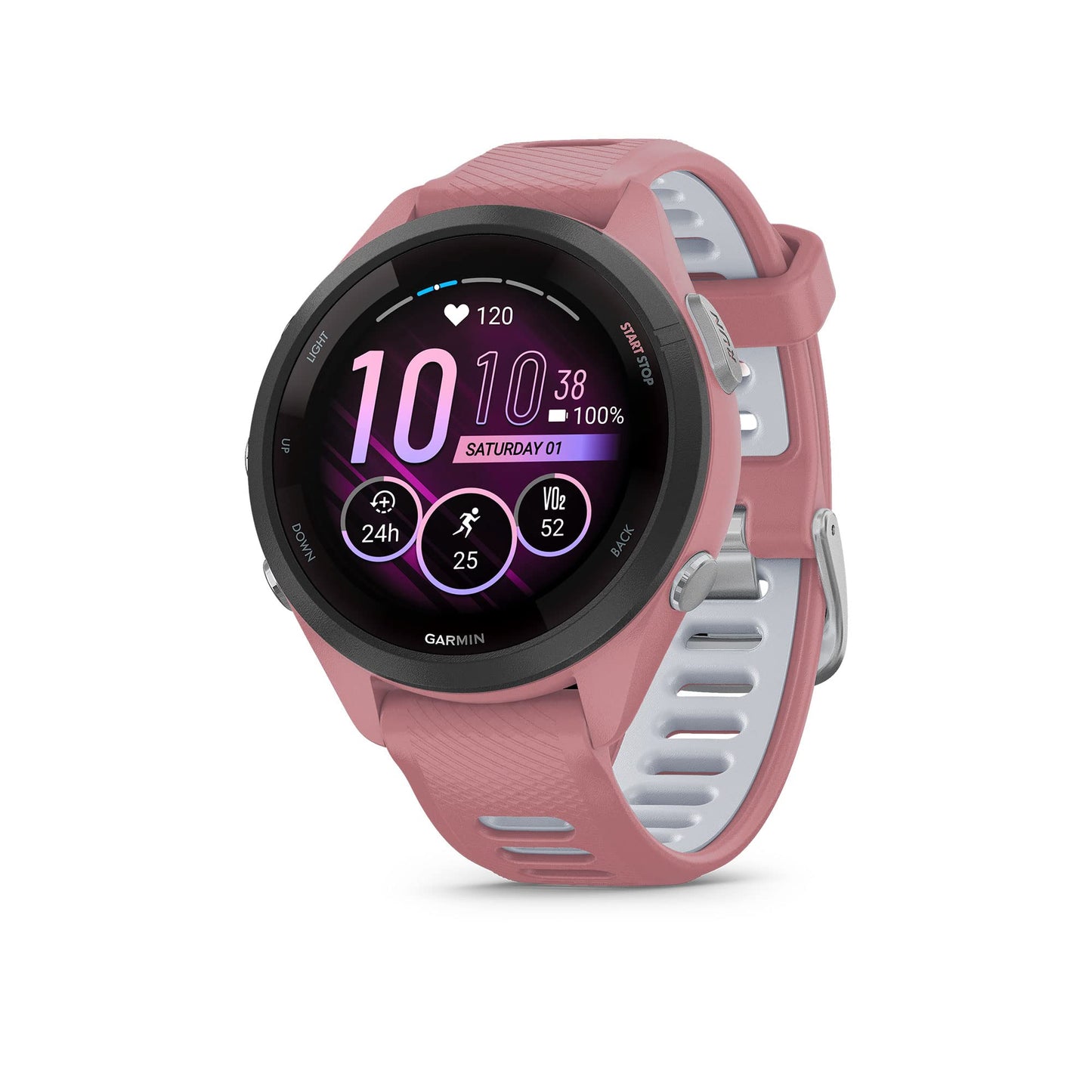 Garmin Forerunner® 265 Running Smartwatch, Colorful AMOLED Display, Training Metrics and Recovery Insights, Black and Powder Gray