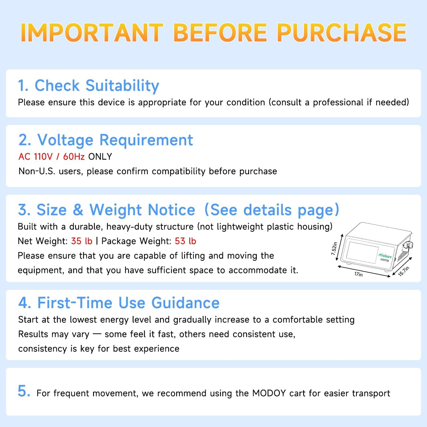 2026 MODOY Shockwave Therapy Machine for Joint/Muscle Pain Relief, FSA/HSA Eligible Shockwave Therapy, Non-Invasive Extracorporeal ESWT Shock Wave Therapy Device, Ideal for Home & Clinical Use(White)