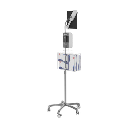 Medical Mobile Stand – CTA Medical Mobile Floor Stand for iPad 7/8/9 Gen 10.2”, 12.9” iPad Pro, 11” iPad Pro, iPad mini, iPad Air 4, Surface Pro X, and Other 7-13" Tablet - White