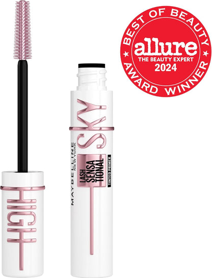Maybelline New York Lash Sensational Sky High Washable Wimperntusche, Volumen, Länge, Definition, Schwung, Verdichtung, aufbaubare Formel, Very Black, 7.2 ml