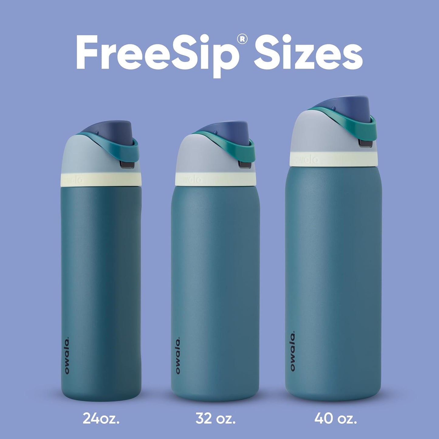 Owala FreeSip Isolierte Edelstahl-Wasserflasche mit Strohhalm für Sport und Reisen, BPA-frei, 710 ml, Shy Marshmallow