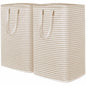 Lifewit 2 Pack Laundry Basket 80L Each, Collapsible Clothes Hamper with Reinforced Handles, Freestanding Waterproof Design for Bedroom and Laundry Room, Grey 160L Total