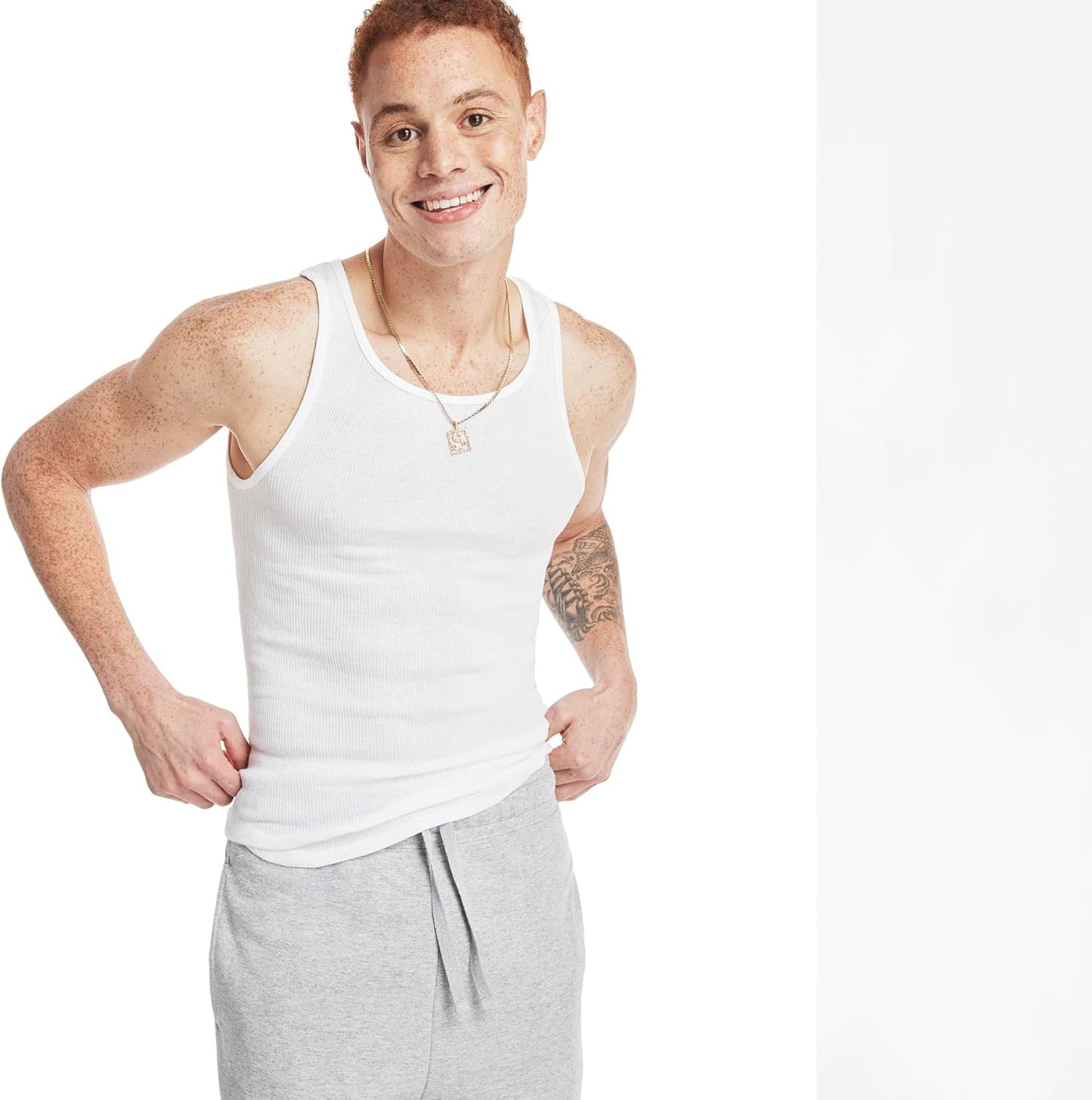 Hanes Geripptes Tanktop für Herren