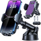 2026 Ultimate Best【True Military-Grade & Safety Cert】Car Phone Holder HTU【Upgraded 360 Rotation & 100+LBS Strongest Suction】5-in-1 Truck Windshield Dashboard Vent Mount Stand for iPhone Android, Black