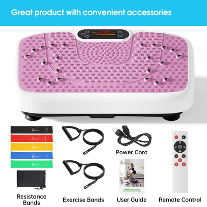 SoftGym Waver Vibration Plate Exercise Machine for Lymphatic Drainage Weight Loss,120 Speed Levels Vibrating Platform with Resistance Bands,Full-Body Workout Equipment for Muscle Activation