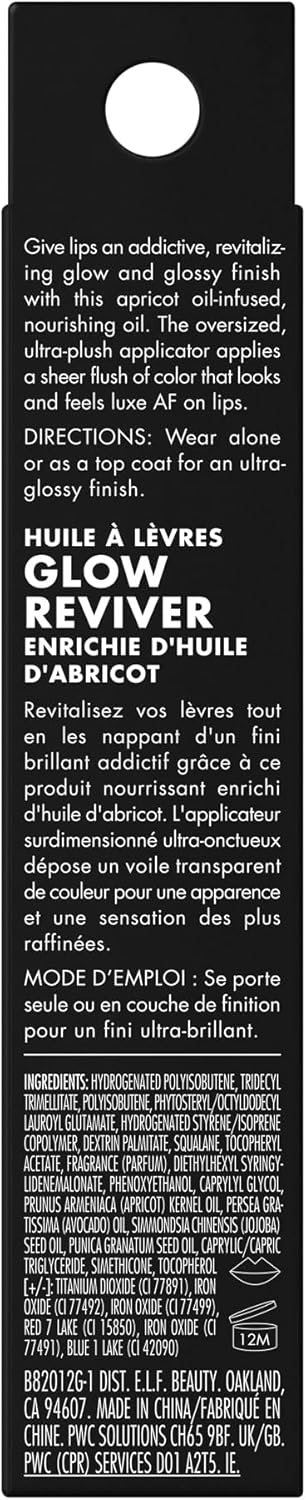 e.l.f. Glow Reviver Lip Oil, Pflegendes getöntes Lippenöl für ein hochglänzendes Finish, angereichert mit Jojobaöl, vegan & tierversuchsfrei, Rose Envy