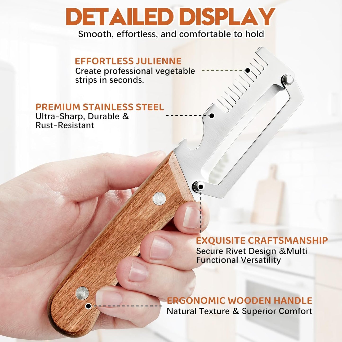 Left & Right Hand Vegetable Peeler Set with Scallion Slicer & Bottle Opener