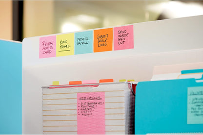 Post-it Super Sticky Haftnotizen, 5 Haftnotizblöcke, 76 x 76 mm, Schulbedarf, Bürobedarf, Haftnotizen für vertikale Flächen, Monitore, Wände und Fenster, Supernova Neons Kollektion