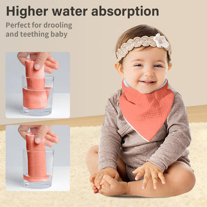 NISXABEBE Musselin-Baby-Lätzchen, 6er-Pack, Baby-Bandana-Spucktücher aus 100 % Baumwolle für Jungen und Mädchen, unifarbene Lätzchen für Spucken und Zahnen (Jungen)
