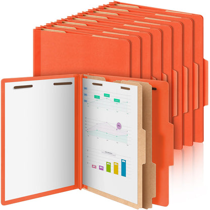 Skyygemm 24 Pcs Classification Folders Letter Size Bulk - 2 Dividers Pressboard File Folder with 3. 5 Inch Expansion, 2 Prongs Fastener, Heavy Duty Office File Organizer for Teacher Medical (Yellow)