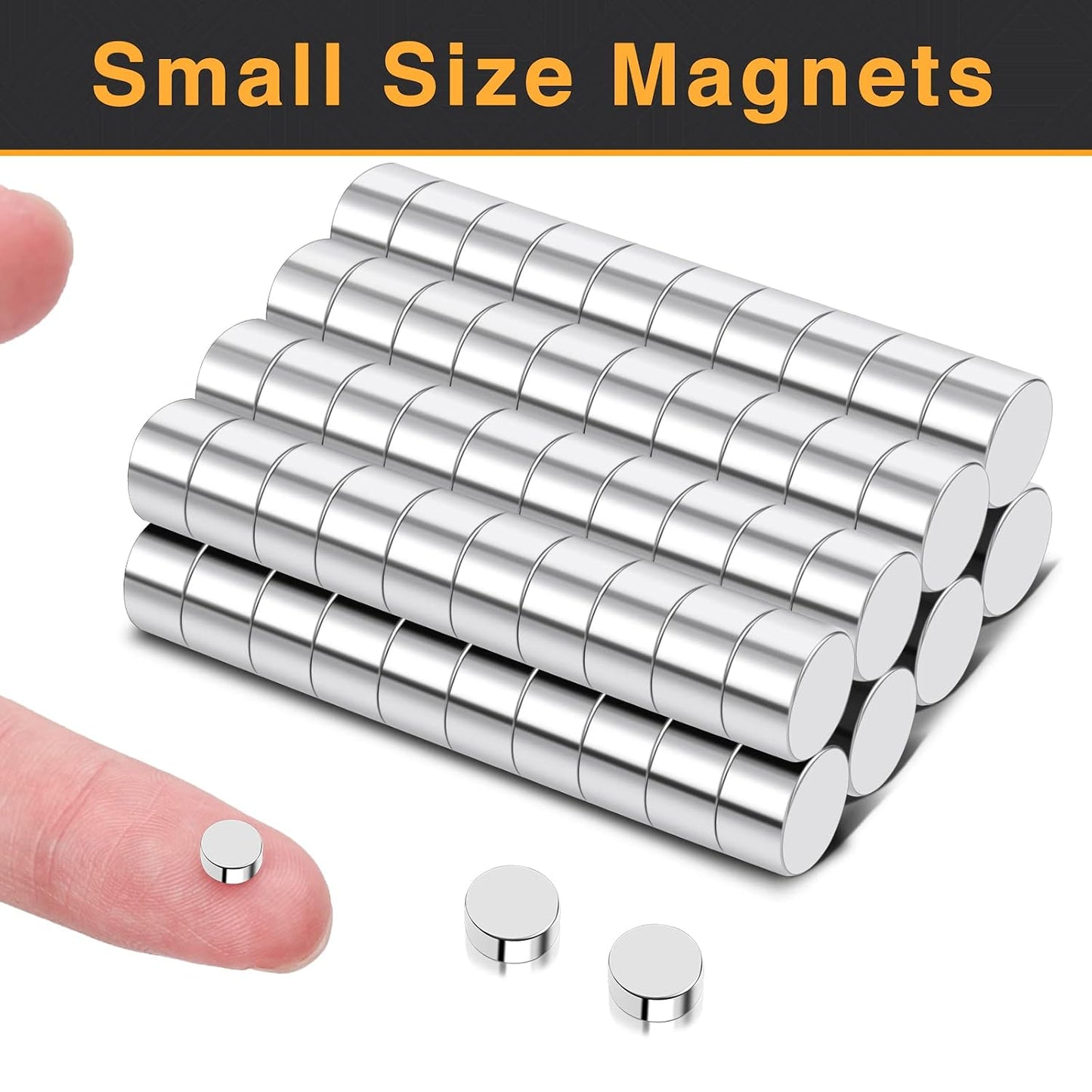 TRYMAG Klein 10x3mm 50 Stück Seltenerdmagnete, 50 Stück Winzige Runde Kühlschrankmagnete für Whiteboard, Kühlschrank, DIY, Küche, Büro