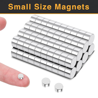 TRYMAG Klein 10x3mm 50 Stück Seltenerdmagnete, 50 Stück Winzige Runde Kühlschrankmagnete für Whiteboard, Kühlschrank, DIY, Küche, Büro