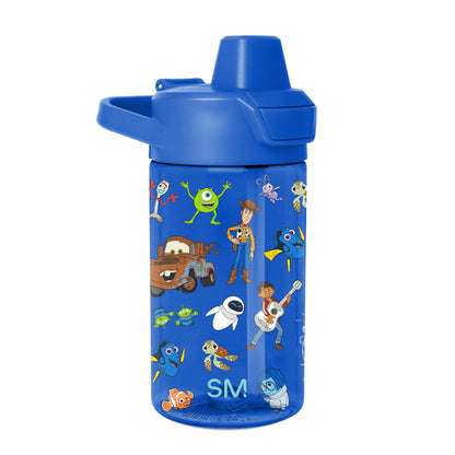 Simple Modern Peppa Pig Kids Tritan Plastic Summit Water Bottle | 12 oz BPA-Free Cup with Covered Leak Proof Straw Lid for Girls, Toddlers | Bubbles