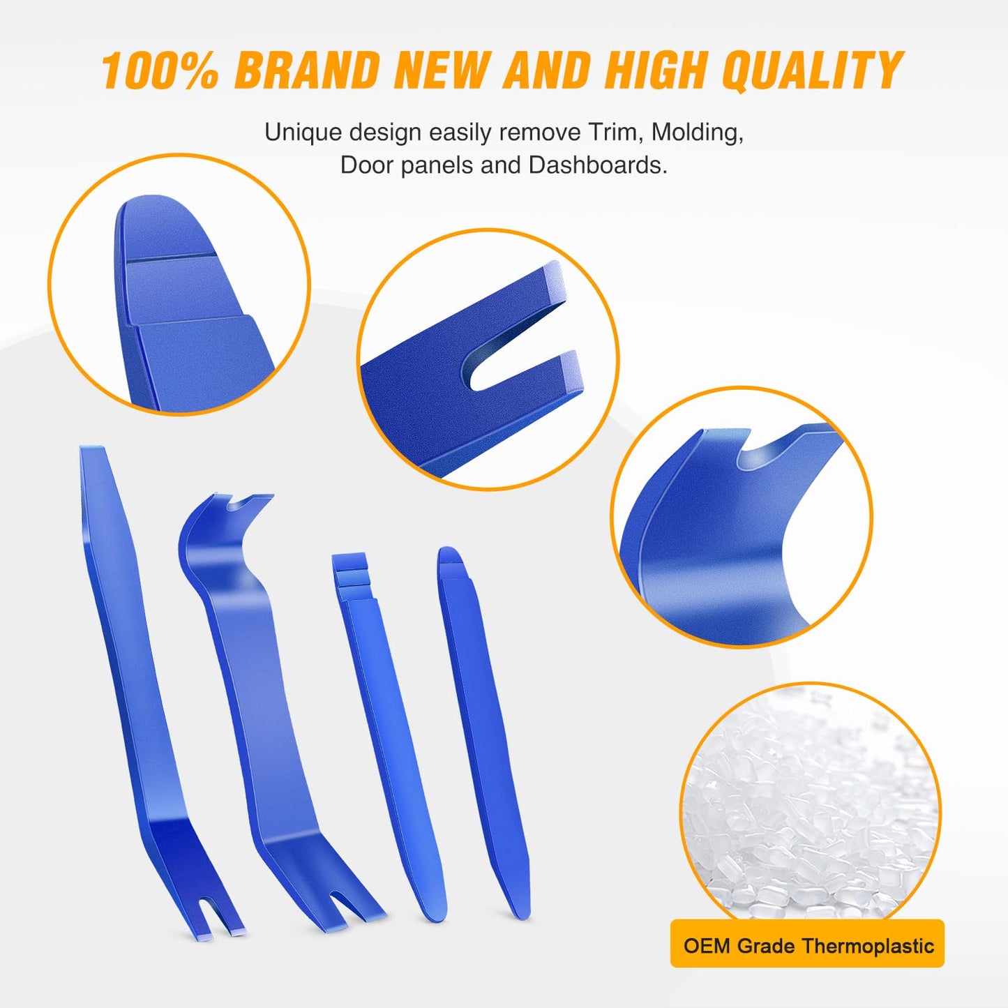 GOOACC 5PCS Auto Trim Removal Tool Kit No-Scratch Pry Tool Kit for Car Door Clip Panel & Audio Dashboard Dismantle -5PCS