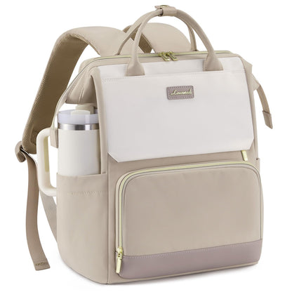 LOVEVOOK Laptop Backpack for Women with Giant Tumbler Holder Pocket, 15.6 inch Travel Work Bag Purse for Nurse Teacher, Waterproof Casual Daypack Bookbag for College Business