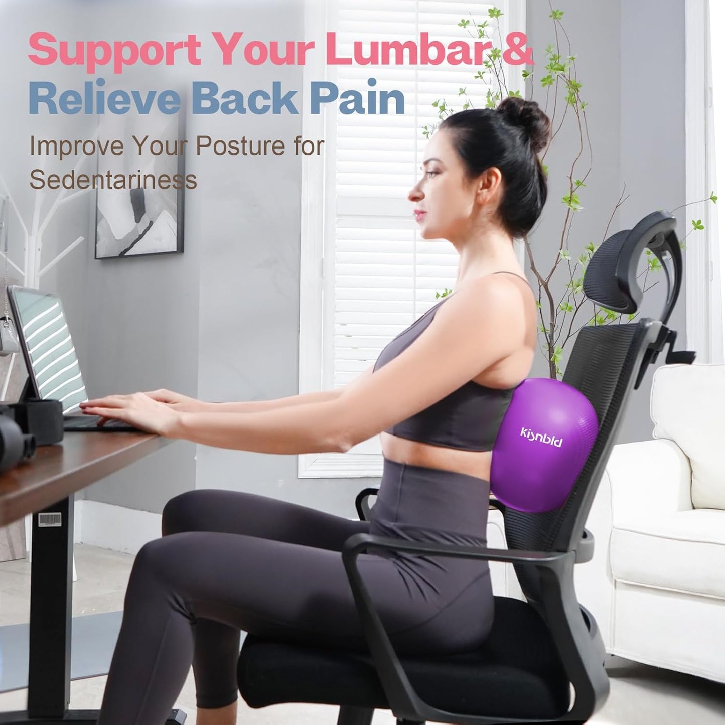kisnbld Kleiner Gymnastikball, 9 Zoll Mini Pilates Ball, Anti-Burst und Rutschfester Mini Yoga Ball für Stabilität, Fitness, Physiotherapie, Dehnung und Rumpfkrafttraining zu Hause, im Fitnessstudio und Büro