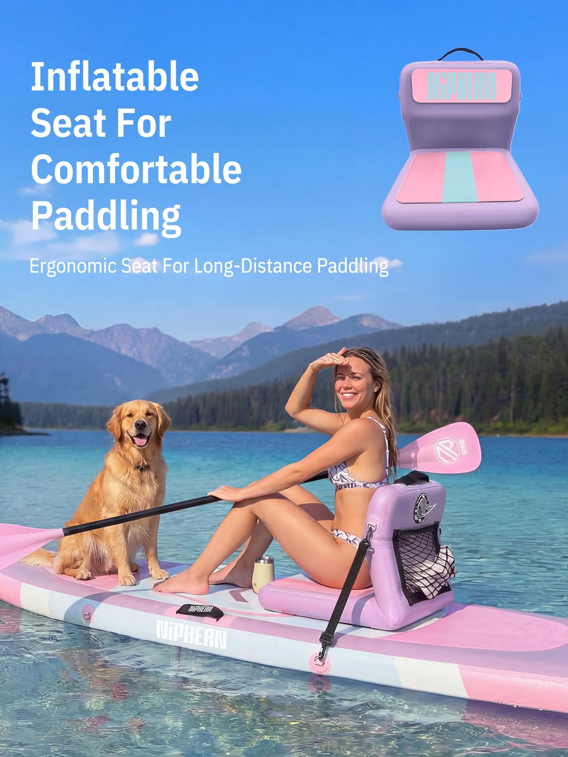 Niphean（Ultra-Light） Inflatable Paddle Board with StabilTrac Fin and Durable SUP Accessories, 10' Stand Up Paddle Boards for Adults & Youth, Versatile Yoga Paddle Board, Gift Ideas
