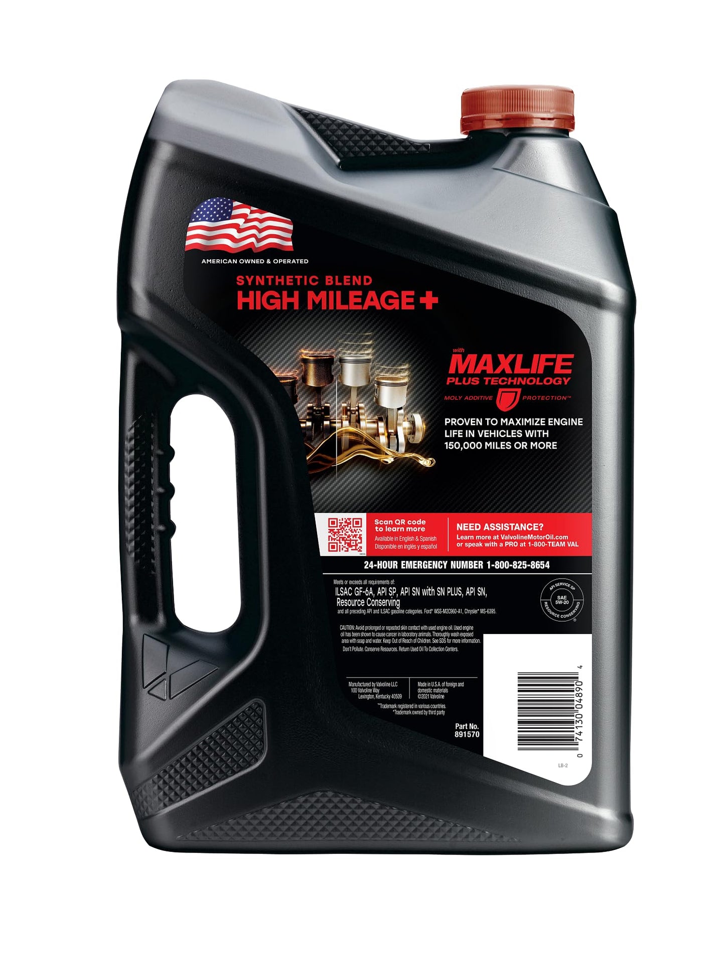Valvoline MaxLife High Mileage 5W-30 Synthetic Blend Motor Oil 5 Quart