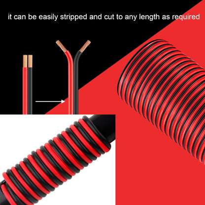 VIABRICO 16 AWG Gauge Electrical Wire, 100FT 2 Conductor Red Black Hookup Cable for 12V/24V DC LED Strips, Landscape, Marine, Car Speaker, Automotive