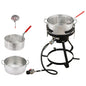 Feasto 10 Qt Outdoor Propane Gas Fish Fryer Pot Kit with Strainer Basket | Aluminum, 50,000 BTU Burner, Adjustable 0-5 PSI Regulator, Perfect for Boiling and Frying