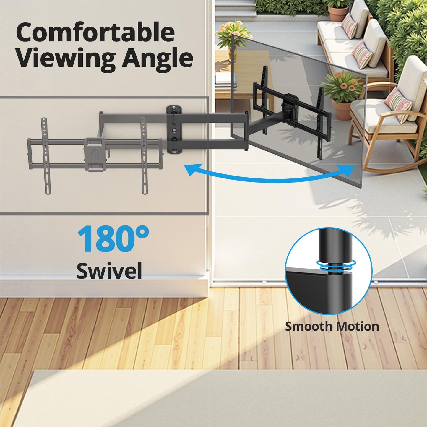 USX STAR Corner TV Wall Mount Long Arm TV Mount Bracket for 37-84 Inch TVs, Full Motion TVs Wall Mounts with 32” Articulating Arms Extension & Tilt & Swivel, Max VESA 600x400mm, Holds up to 100 lbs