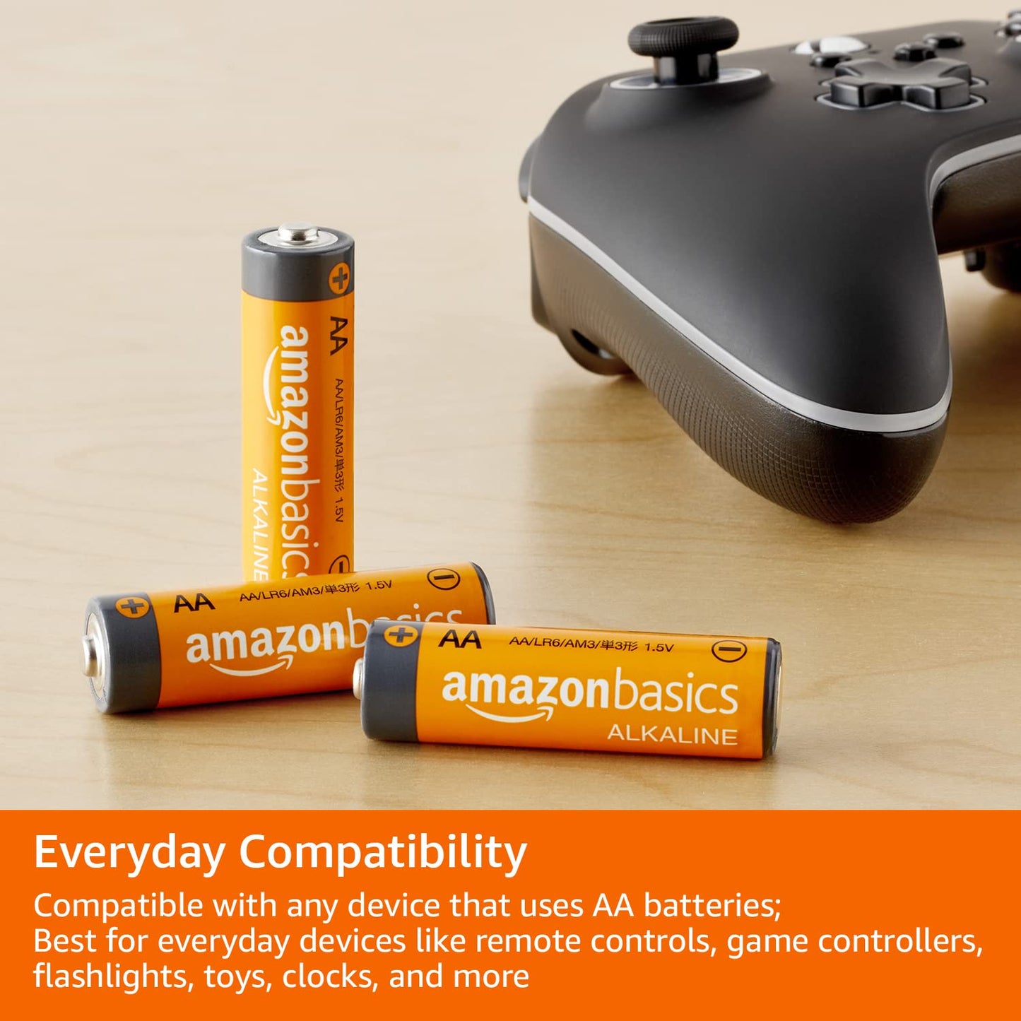 Amazon Basics AA Alkaline Hochleistungsbatterien, 48 Stück, 1,5 Volt, 10 Jahre lagerfähig, langlebig, auslaufsicher