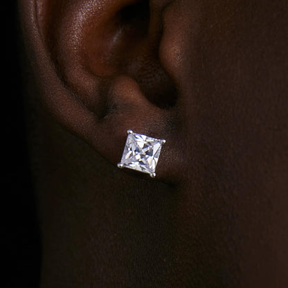 Sereney Dance Ohrringe 925 Sterling Silber Halo Stecker Hypoallergene Ohrringe für Damen, CZ 8 mm Runde Zirkonia Ohrstecker Ohrringe für Herren
