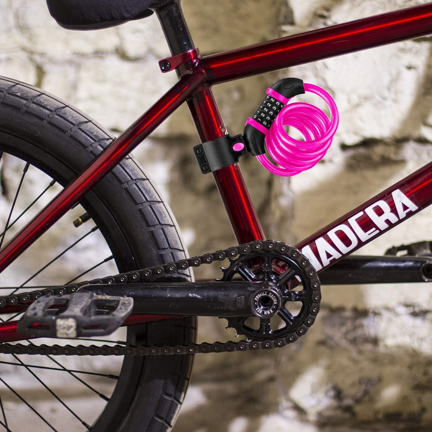Opaza Fahrradschloss mit 5-stelligem Code, 1,2 m/4 Fuß Fahrrad-Kabelschloss, leichtes & sicheres Fahrradkettenschloss für Fahrrad, Mountainbike, E-Bike, Scooter