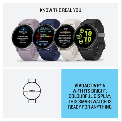 Garmin vívoactive 5, GPS-Smartwatch für Gesundheit und Fitness, AMOLED-Display, bis zu 11 Tage Akkulaufzeit, Schwarz
