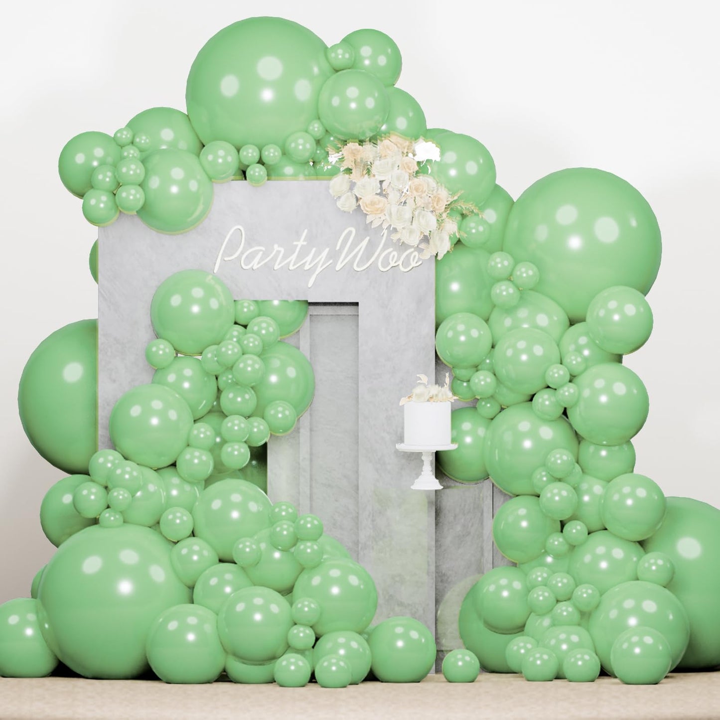 PartyWoo White Balloons 140 pcs Different Sizes of 18 12 10 5 Inch White Balloons Arch Kit Garland for Wedding Baby Shower Birthday Bridal Shower Graduation Engagement Party Decorations White-Y13
