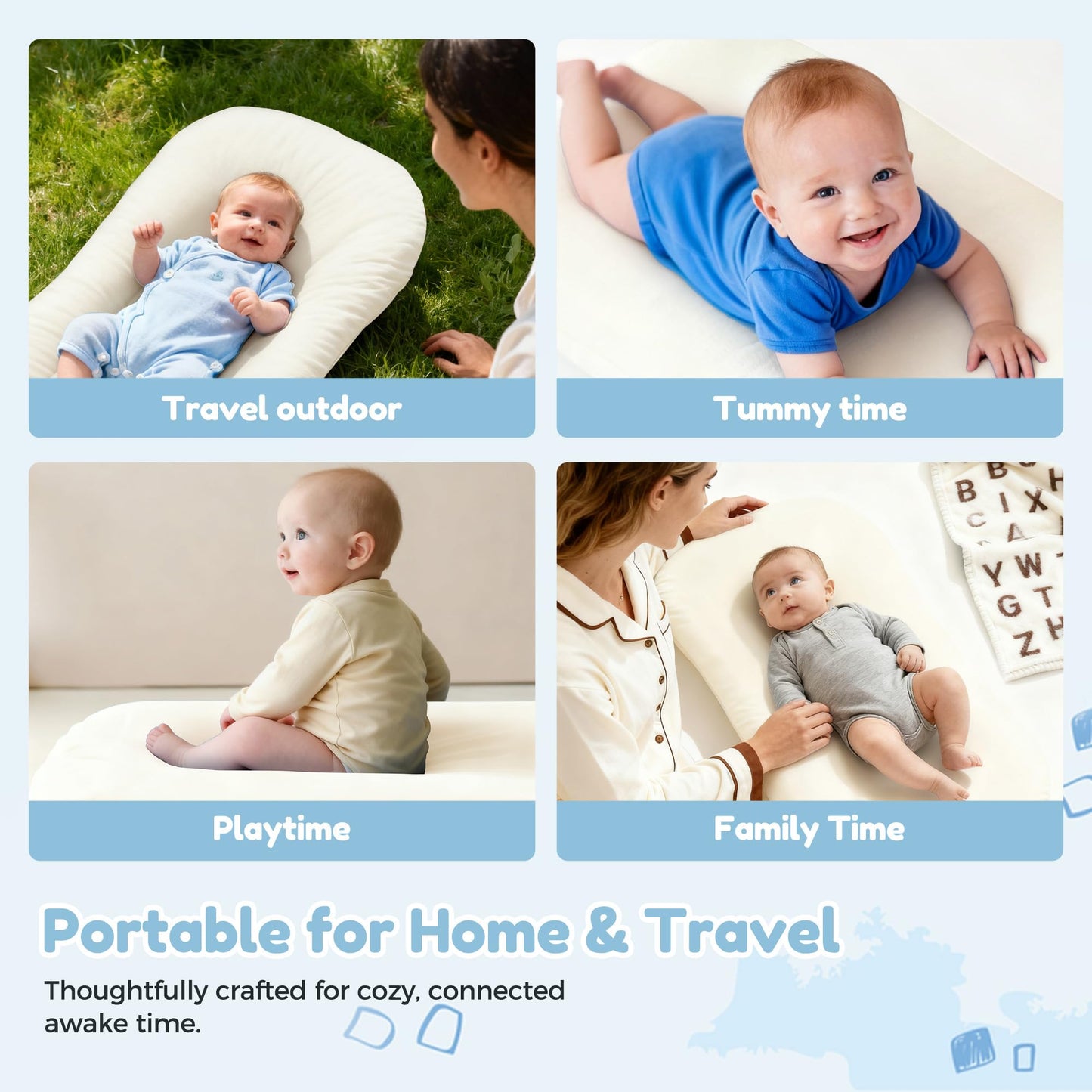 Baby Lounger & Snuggle Nest for Newborn 0-24 Months, Baby Nest Supervised Breathable Cotton for Newborn, Breathable Portable Infant Lounnger for Travel and Home, Pink (Lounger Cover Included)