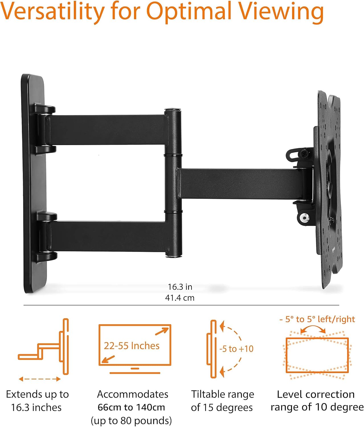 Amazon Basics Full Motion Articulating TV Wall Mount