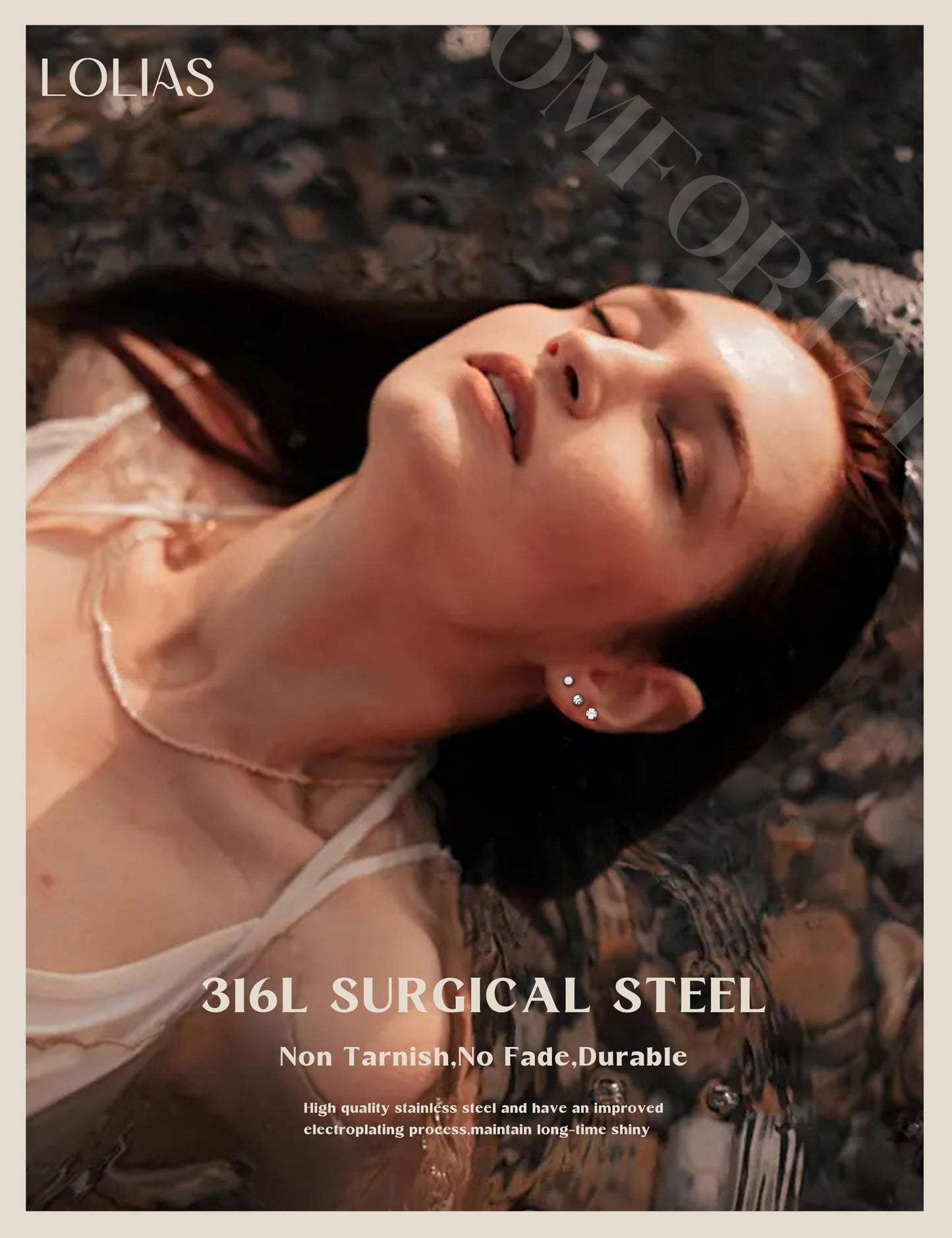 LOLIAS Hypoallergenic Flat Back Earrings for Women-Surgical Steel Earrings for Sensitive Ears 20G Stainless Steel Earring Stacks Small Flatback Stud Hoop Cartilage Earring