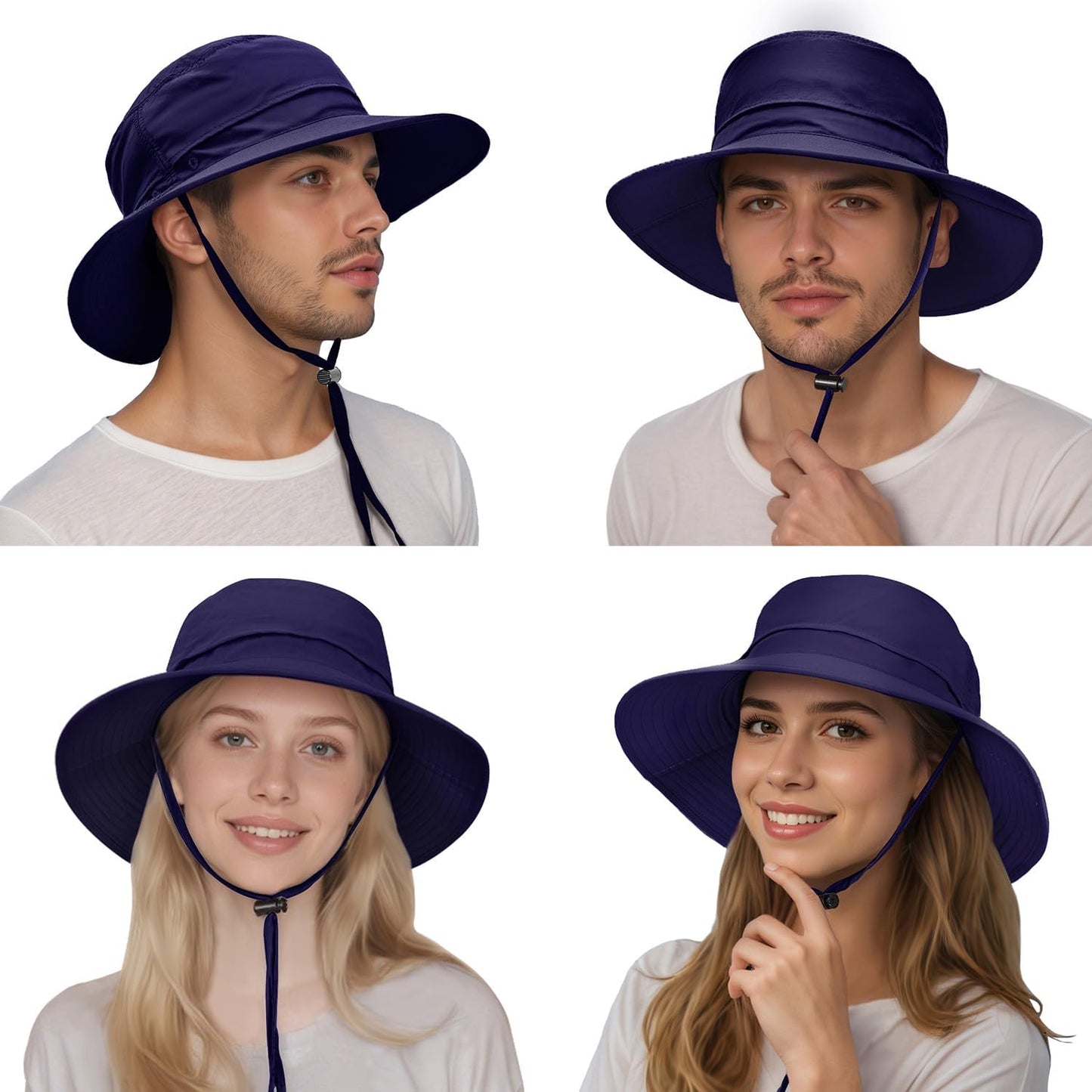 Sonnenhut für Herren und Damen UPF 50+ Schutz – Breiter Krempenhut für Outdoor-Wandern, Wasserabweisender faltbarer Hut zum Angeln