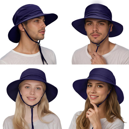 Sonnenhut für Herren und Damen UPF 50+ Schutz – Breiter Krempenhut für Outdoor-Wandern, Wasserabweisender faltbarer Hut zum Angeln