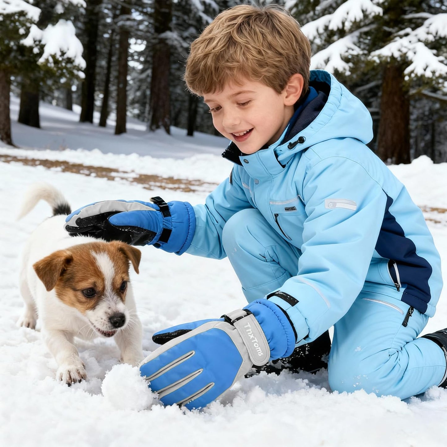 ThxToms Kinder Winterhandschuhe Wasserdichte Ski-Snowboardhandschuhe für Outdoor-Sportarten, Jungen und Mädchen Kaltwetter-Fahrradhandschuhe