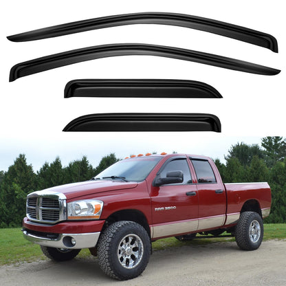 Window Visors Rain Guards for 2015-2026 Ford F150 SuperCrew & 2017-2026 F-150 Raptor F250 F350 F450 F550 Super Duty Crew Cab, Out-Channel Window Vent Deflectors Visors Shades Protectors